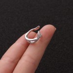 Fake Piercing Cartilage Ear Clip with Micro-Set Zircon, Silver Color