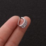 Fake Piercing Cartilage Ear Clip with Micro-Set Zircon, Silver Color