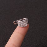 Fake Piercing Cartilage Ear Clip with Micro-Set Zircon, Silver Color