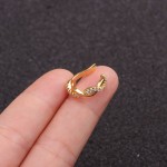 Fake Piercing Cartilage Ear Clip with Micro-Set Zircon, Silver Color