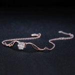 Rose Gold Angel Wing Bracelet with Austrian Crystals for Women
