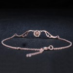 Rose Gold Angel Wing Bracelet with Austrian Crystals for Women