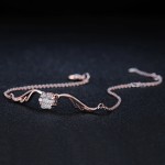 Rose Gold Angel Wing Bracelet with Austrian Crystals for Women