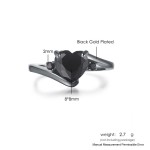 Purple Zircon Heart Ring in Black Gold for Women