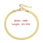 Gold Color Stainless Steel Blade Chain Anklet for Women