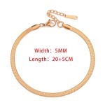 Gold Color Stainless Steel Blade Chain Anklet for Women
