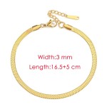 Gold Color Stainless Steel Blade Chain Anklet for Women