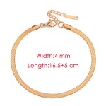 Gold Color Stainless Steel Blade Chain Anklet for Women