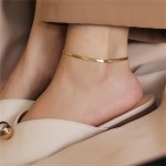 Gold Color Stainless Steel Blade Chain Anklet for Women