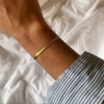 Gold Color Stainless Steel Blade Chain Anklet for Women