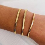 Gold Color Stainless Steel Blade Chain Anklet for Women