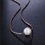 Rose Gold Imitation Pearl Necklace and Earring Set for Women