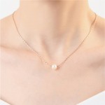 Rose Gold Imitation Pearl Necklace and Earring Set for Women