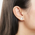 Rose Gold Imitation Pearl Necklace and Earring Set for Women