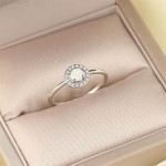 4mm Opal Stone Silver Ring for Women