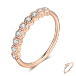 Dainty Rose Gold Zircon Geometric Ring for Women