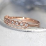 Dainty Rose Gold Zircon Geometric Ring for Women