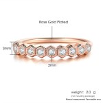 Dainty Rose Gold Zircon Geometric Ring for Women