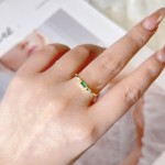 Dainty Square Zircon Gold Color Wedding Ring for Women
