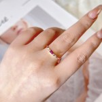 Dainty Square Zircon Gold Color Wedding Ring for Women