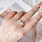 Dainty Square Zircon Gold Color Wedding Ring for Women