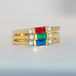 Dainty Square Zircon Gold Color Wedding Ring for Women