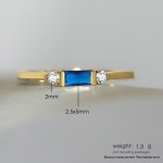 Dainty Square Zircon Gold Color Wedding Ring for Women