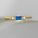 Dainty Square Zircon Gold Color Wedding Ring for Women