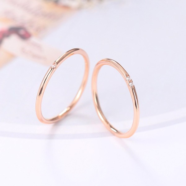 Dainty Cubic Zirconia Thin Stackable Ring for Women