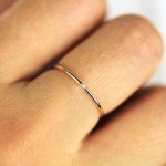 Dainty Cubic Zirconia Thin Stackable Ring for Women
