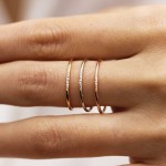 Dainty Cubic Zirconia Thin Stackable Ring for Women