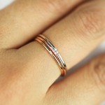 Dainty Cubic Zirconia Thin Stackable Ring for Women