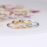 Dainty Cubic Zirconia Thin Stackable Ring for Women