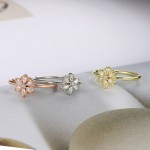 Crystal Flower Zircon Ring for Women – Elegant Wedding Engagement Jewelry