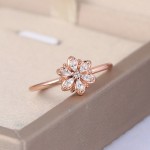 Crystal Flower Zircon Ring for Women – Elegant Wedding Engagement Jewelry