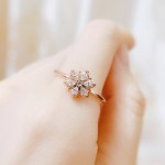 Crystal Flower Zircon Ring for Women – Elegant Wedding Engagement Jewelry