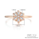 Crystal Flower Zircon Ring for Women – Elegant Wedding Engagement Jewelry