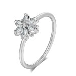 Crystal Flower Zircon Ring for Women – Elegant Wedding Engagement Jewelry