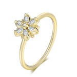 Crystal Flower Zircon Ring for Women – Elegant Wedding Engagement Jewelry