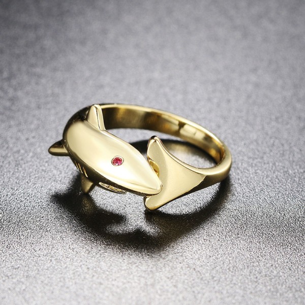 Adjustable Gold Shark Ring for Men and Women