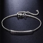Minimalist Rose Gold CZ Wing and Bow Charm Bracelet for Women