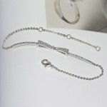 Minimalist Rose Gold CZ Wing and Bow Charm Bracelet for Women