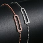 Minimalist Rose Gold CZ Wing and Bow Charm Bracelet for Women