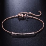 Minimalist Rose Gold CZ Wing and Bow Charm Bracelet for Women