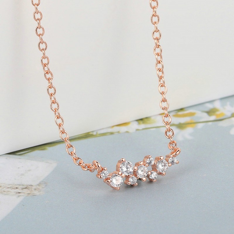 Mini Zircon Rose Gold Pendant Necklace for Women