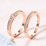 Dainty Rose Gold Crystal Ring for Women