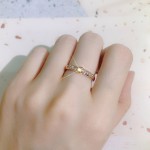 Dainty Rose Gold Crystal Ring for Women