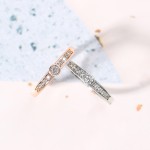 Dainty Rose Gold Crystal Ring for Women