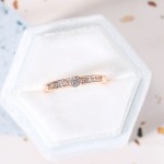 Dainty Rose Gold Crystal Ring for Women