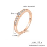 Dainty Rose Gold Crystal Ring for Women